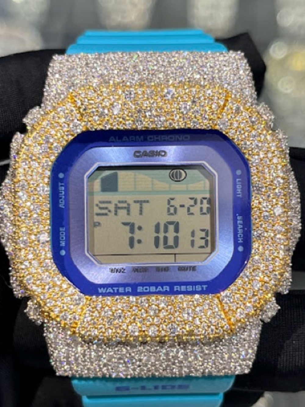 Casio Digital Watch with Blue Face and Turquoise Band